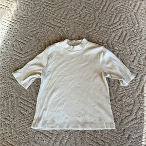 Old Navy Cream Ribbed Tee